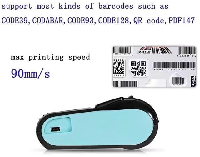 Alt view image 3 of 7 - is NOT Compatible with iPhone iOS/IPAD/MAC,ONLY FIT Android/Windows,Bluetooth Thermal Receipt Printer 58mm,Wireless Portable mini Pocket Bill Ticket pos Printer for Small Business,Orange Color)