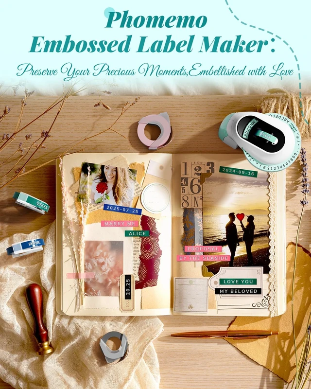 Alt view image 2 of 7 - Label Maker Machine with 6 Tapes, Old School Embossed Label Make | Manual Label Maker for School Supplies, & Home Kitchen Organization, Retro Vintage Embosser With Colorful Tapes