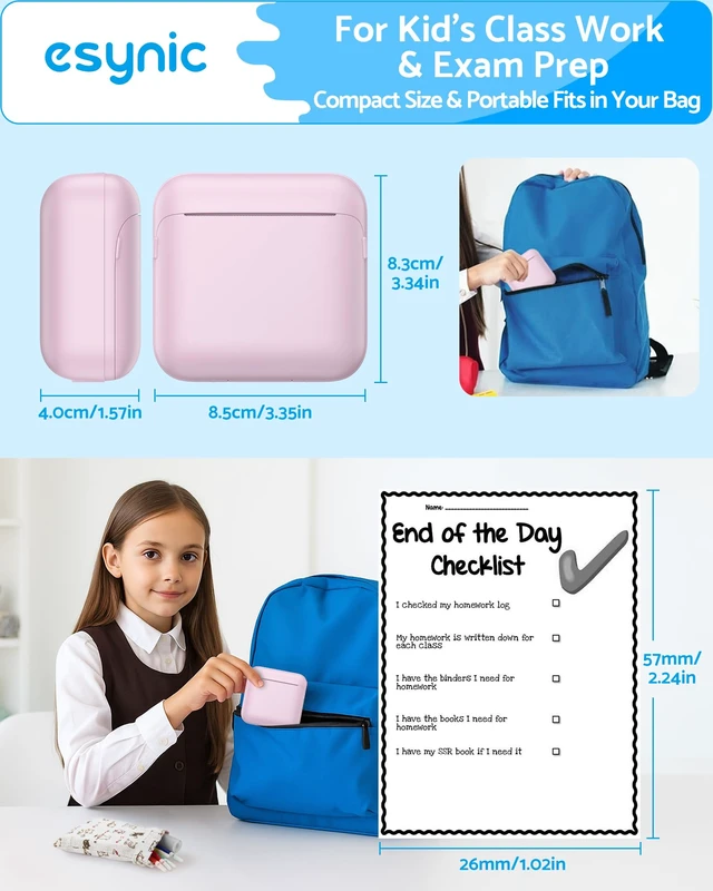Alt view image 2 of 7 - Mini Sticker Printer-1200mAh Rechargeable Battery-Bluetooth Portable Thermal Printer-Lnkless Printing- APP With 1000 Templates-5 Roll Adhesive & 5 Thermal Paper-6*Color Pens-for Notes/Photo etc