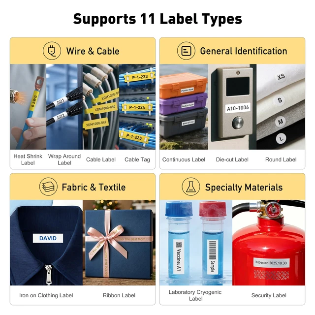 Alt view image 2 of 7 - G15M Mini Portable Label Maker Machine with Heat Shrink Tube | Heat Shrink Tube & Multiple Label Types, Rechargeable, Minimal Margin, LCD Backlit, Thermal Transfer, Home, Garage, Outdoor