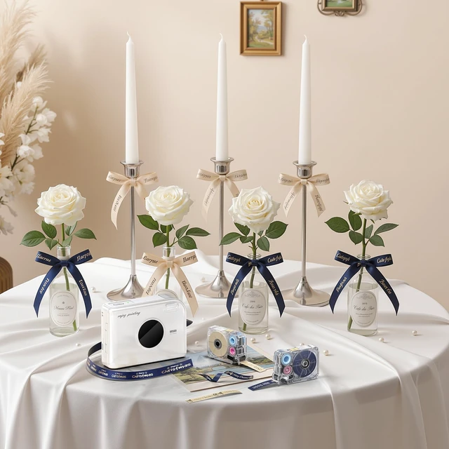 Alt view image 4 of 7 - Ribbon Printer, A30 Bluetooth Small Label Maker Machine with Tapes | Print Custom Text And Icons For Small Business, Gift Decorations, Fabric Tags, DIY Crafts, Wedding Bouquets & Party Favors