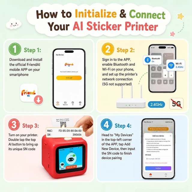 Alt view image 7 of 7 - Sticker Maker for Kids, Portable Inkless Thermal Printer | Voicetoimage AI, 5 thermal rolls & 6 pencils, 7 art styles, screenfree play, DIY crafts, birthday gift for boys & girls
