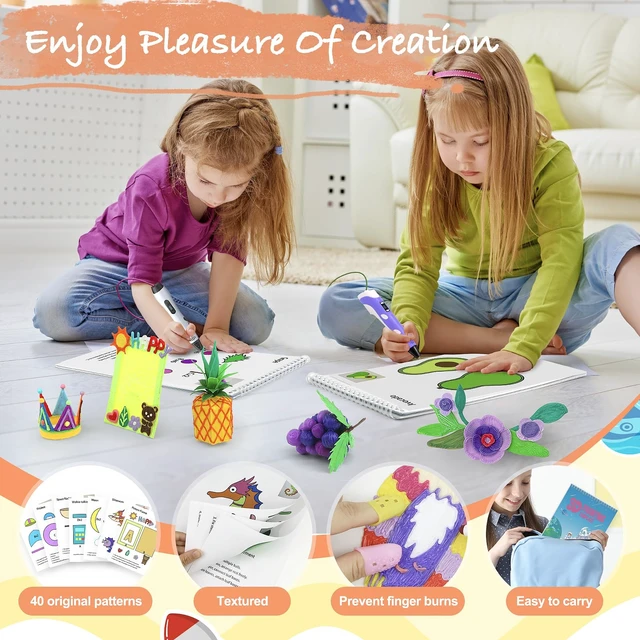 Alt view image 4 of 7 - 3D Space Printing Drawing Book, 40 Patterns Reusable Paper Template | Spiral Bound Graffiti Stencils with PVC Board, for Beginners and Artists, DIY Gift for Christmas & Birthday, School Projects