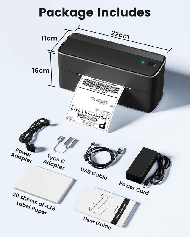 Alt view image 6 of 7 - Bluetooth Shipping Label Printer,241BT Label Printer & 20Pcs Labels | 4x6 Wireless Thermal Label Printer for Small Business & Package, Compatible with iPhone, Android, Shopify, USPS, Black