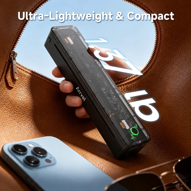 Alt view image 5 of 7 - A8 Portable Thermal Printer, Wireless Bluetooth Inkless Printer for Travel, Supports 8.5" x 11" US Letter and A4 Thermal Paper, Compatible with iPhone, Android, Windows, Mac