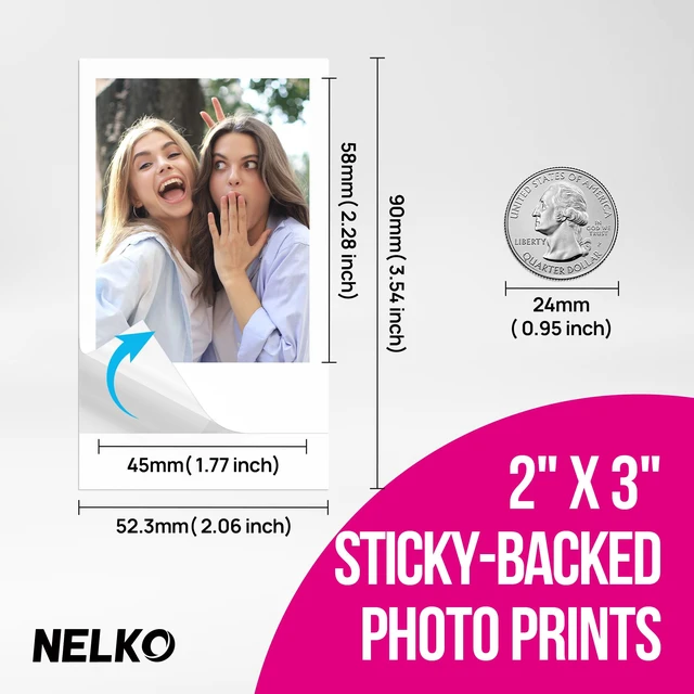 Alt view image 3 of 7 - PP01 Photo Printer, 2x3 Portable Photo Printer, Mini Printer, White | Instant Color Inkjet Printer for Smartphone, Sticky-Back Photos, Bluetooth Compatible with iOS & Android, AI App Editing