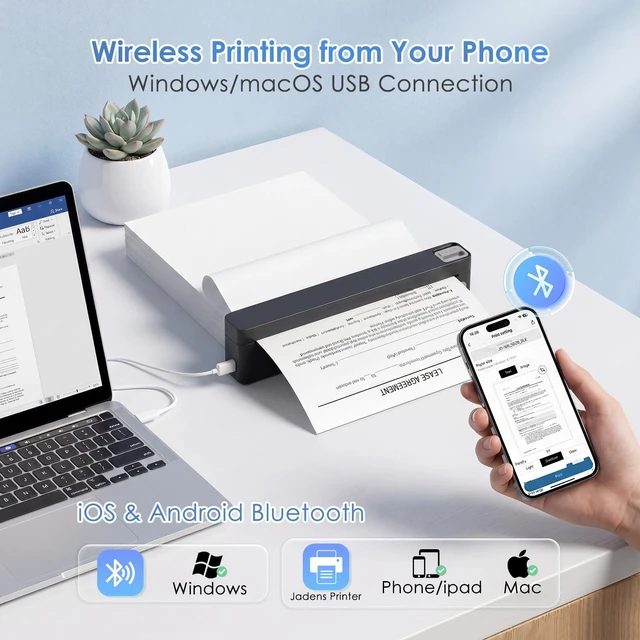Alt view image 4 of 7 - Portable US Letter Thermal Printer with Bluetooth, Inkless Printing | AI-powered app, Private local printing, Custom designs, Early learning materials, Ultra-compact rechargeable design