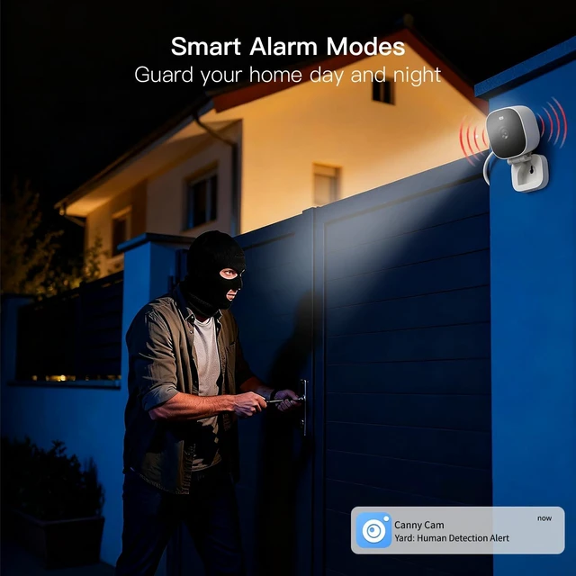 Alt view image 6 of 7 - 5G/2.4G 4MP Cameras for Home Security-Outdoor/Indoor Camera for Dog/Cat/Pet/Nanny/Baby, Wired, Color Night Vision, Free AI Detection, 2-Way Audio, 24/7 SD Recording,Support Alexa Cloud SD Card