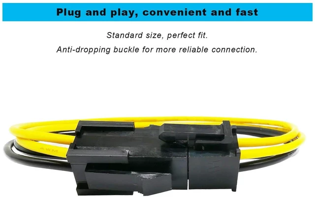 Alt view image 4 of 4 - 4 Pin P4 CPU Power Extension Cable for Desktop Computer (8 Inch,18AWG), Connect 12V PSU and CPU Power Connector, 4 Pin Male and Female