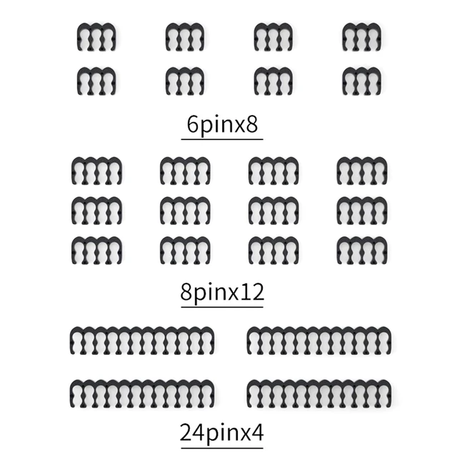 Alt view image 2 of 7 - 24 Pieces Set = 24-pin x 4, 8-pin x 12, 6-pin x 8 for 3 mm up to 3.4 mm/0.13inch- Black(3.4 mm/0.13inch)-CM245