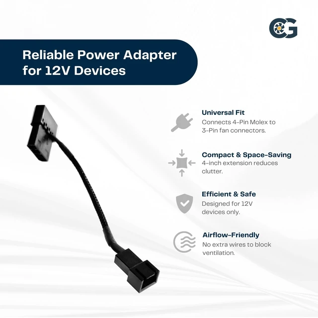 Alt view image 2 of 4 - Coolerguys Mini 3-4 pin Fan Adapter (Single)