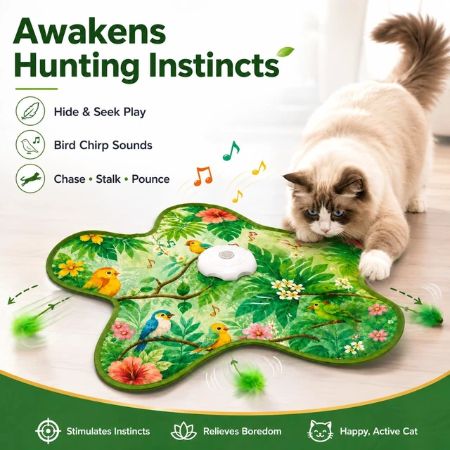 Alt view image 2 of 5 - Hide and Seek Interactive Cat Toys, Puzzle Motion Activated for Indoor Cats | Automatic Electric Stimulating Rechargeable Motion Activated Self Play Reducing Boredom Relief for Bored Indoor Adult Cats