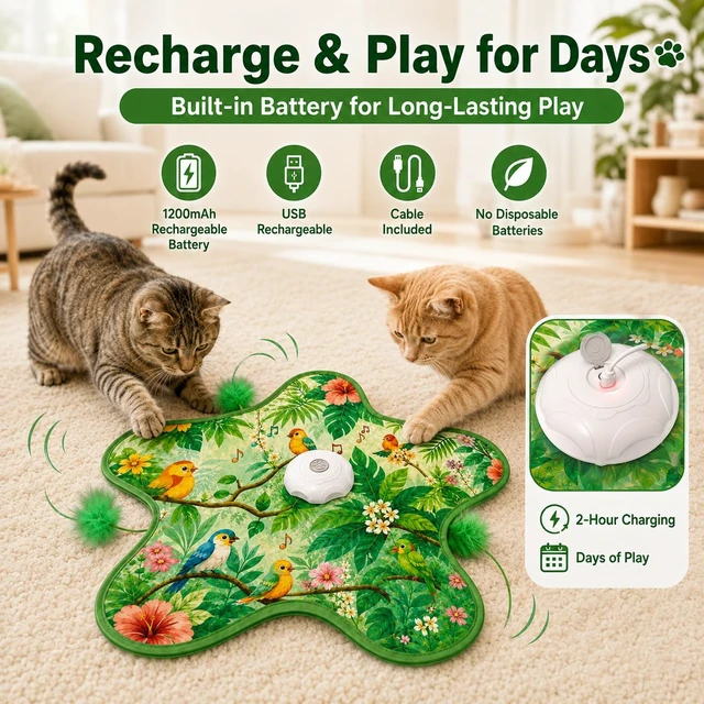 Alt view image 4 of 5 - Hide and Seek Interactive Cat Toys, Puzzle Motion Activated for Indoor Cats | Automatic Electric Stimulating Rechargeable Motion Activated Self Play Reducing Boredom Relief for Bored Indoor Adult Cats