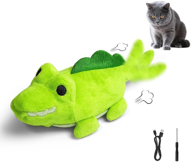 Main image of Interactive Cat Toys for Indoor Cats Auto Moving Alligator with 360° Random Movement & Tail Wagging, Rechargeable Cat Exercise Toy with Catnip, Self-Play Fun for Bored Adult Cats-Green
