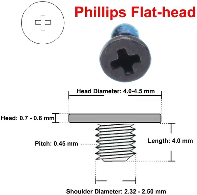 Alt view image 2 of 4 - 10X M2.5 x 4.0mm Phillips Flat-Head Replacement Mounting Screw for Dell HP ASUS Lenovo Acer Laptop Desktop, HDD, Motherboard, Fan
