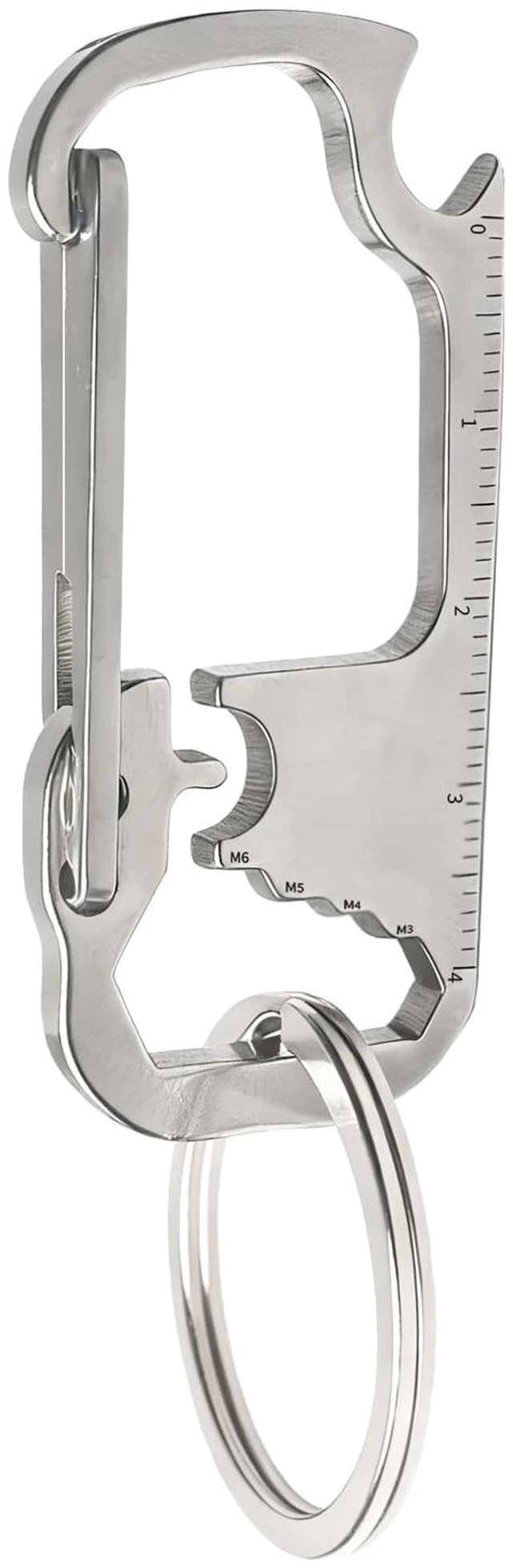 Main image of Heavy Duty Bottle Opener Keychain for Men, Stainless Steel Carabiner Clip Key Holder - Multi-Functional Keychain Tool for Car Keys, Secure Mini Multi Tool Key Ring Clip for EDC & Outdoor