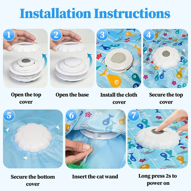 Alt view image 7 of 7 - Interactive Cat Toys for Indoor Cats, Automatic Hide and Seek Motion-Activated Cat Toy with Moving Feather & Animal Chirps, USB Rechargeable Electric Cat Enrichment Toy for Bored Adult Cats & Kittens