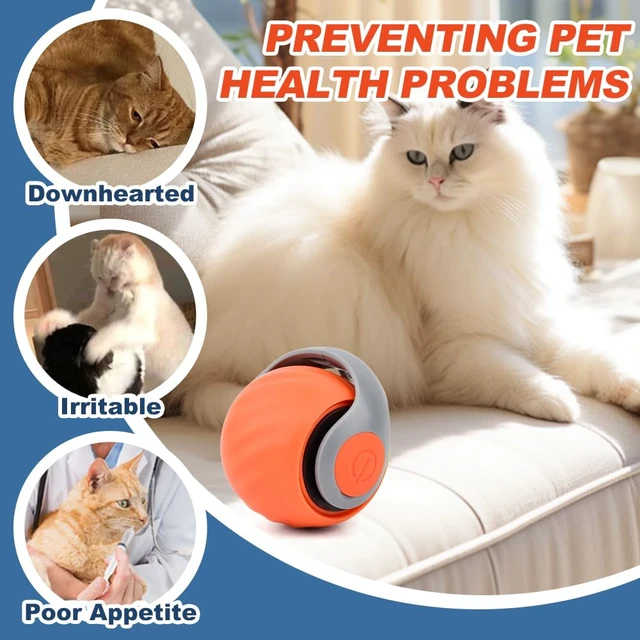 Alt view image 6 of 7 - 2Pack Speedy 2.0 Automatic Interactive Cat Toys, Rechargeable Rolling Ball | with 6 Tails & Feather Accessories, 2Speed Electric Enrichment Toy, USBC Powered for Indoor Bored Cats, Works on Carpet