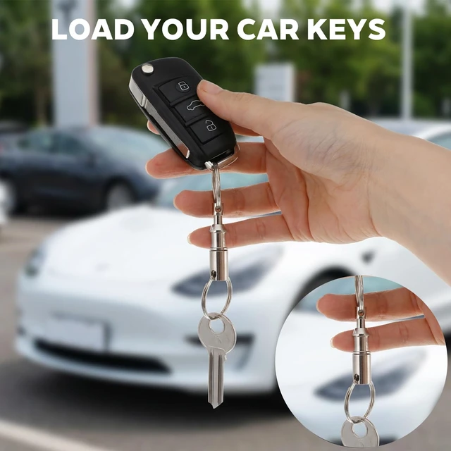 Alt view image 5 of 7 - 6Pcs Quick Release Keychain Set, Detachable Pull Apart Keychain(Silver) | 6Pcs quick release keychains,iron alloy,electroplated,fade/oxidize-proof.360° swivel,8cm,1in rings.Separate keys easily