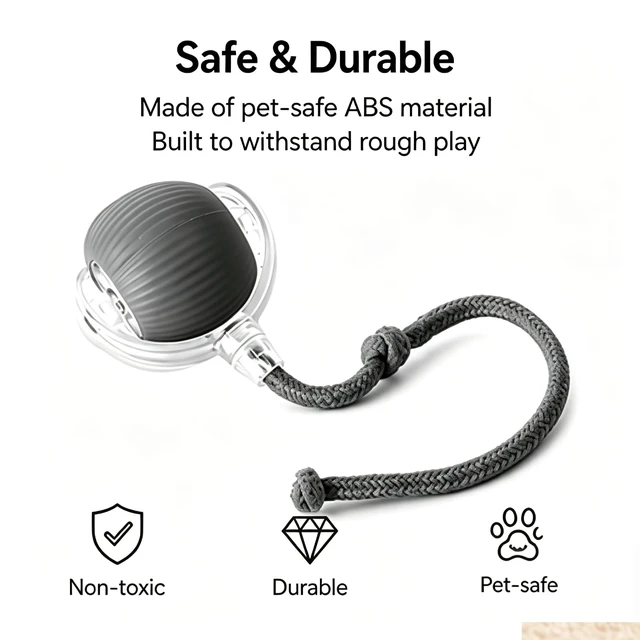 Alt view image 5 of 7 - Cat Ball Toy,New Interactive Rolling Cats Dog Toy Balls 360° Smart Automatic Rolling Pet Ball, Fast Moving Toy for Dog,Interactive Toys for Cats (Grey)