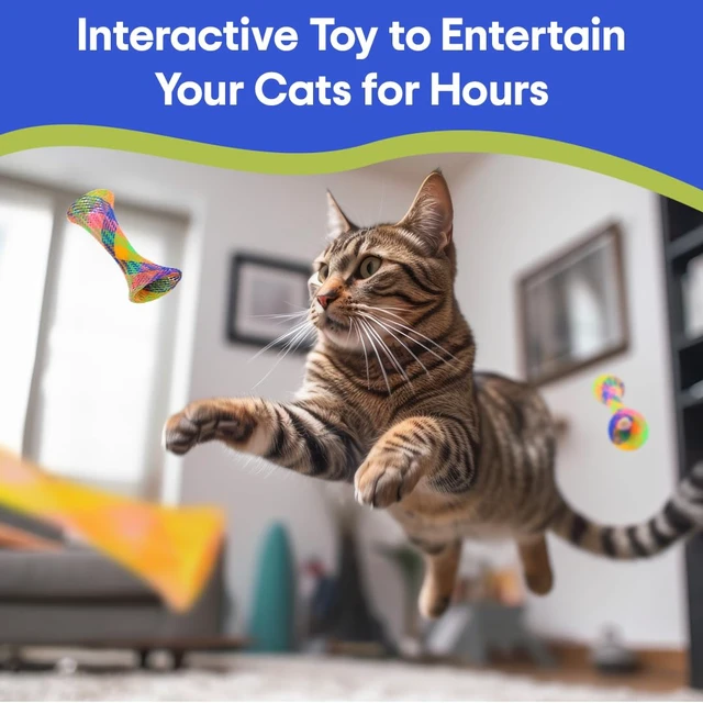 Alt view image 6 of 7 - Kitty Fun Tubes Cat Toy with Catnip Inside | Bouncy Interactive Mesh Toy for Cats and Kittens to Bite, Swat and Chase | 3 Pieces