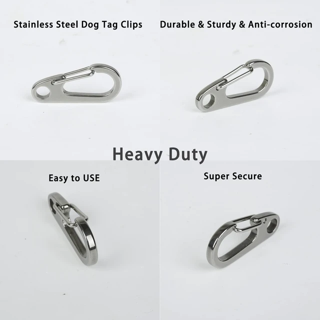 Alt view image 5 of 7 - Pet ID Tags, Pet Tag Quick Clips, Dog Tags and Cat Tags Collar Rings, Tag Clips for Collar, ID Tag Holder, Silver, 3 Pack