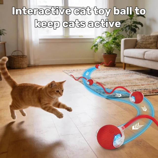 Alt view image 4 of 7 - Cat Toy, Electric Interactive Toys for Indoor Cats, Red