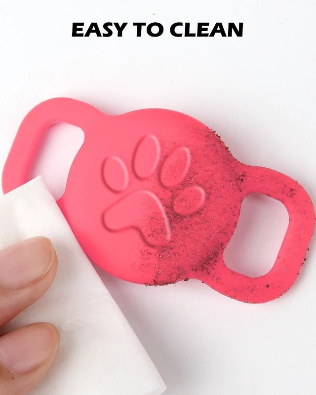 Alt view image 5 of 7 - Cat Collar Holder for Cats and Small Puppy Dogs, Hot-Pink, 1 Pack | Compatible with Apple AirTag, Fit 3/8 and 5/8 Inch Wide Collar, Easy to Clean, Slide On and Off, Soft Elastic Silicone