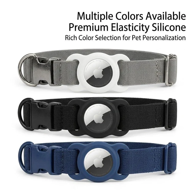 Alt view image 4 of 7 - for AirTag Dog Collar Holder Soft Air Tag Holder (Black&White) | Lightweight, Tool-Free, Fits Dog & Cat Collars, Waterproof