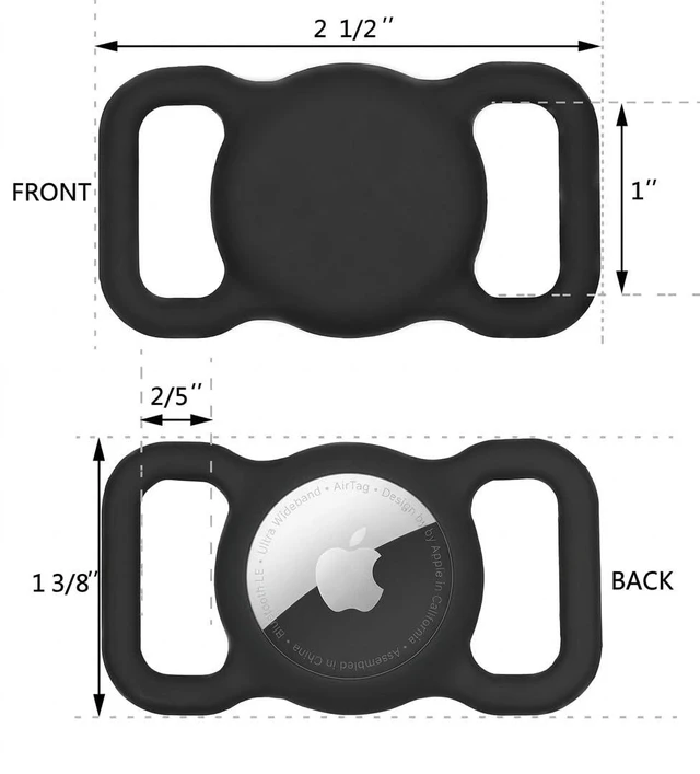 Alt view image 7 of 7 - for AirTag Dog Collar Holder Soft Air Tag Holder (Black&White) | Lightweight, Tool-Free, Fits Dog & Cat Collars, Waterproof