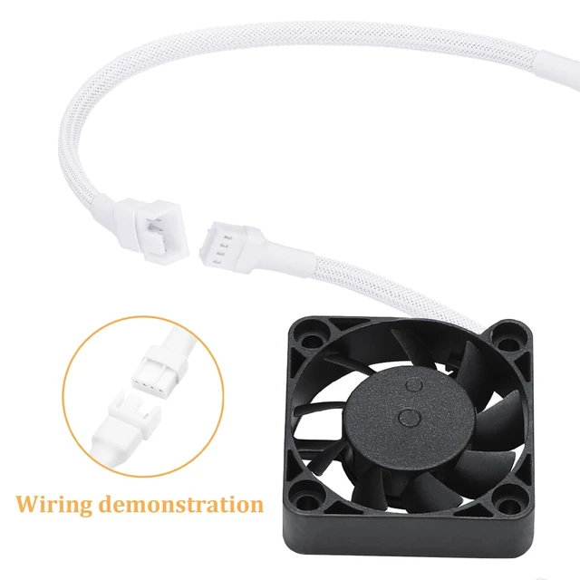 Alt view image 3 of 7 - 2 Pcs PC Fan Extension Cable, PC Chassis Channel Fan Motherboard 2510 4P Male to 1Pcs 2510 4P Female Fans Adaptor Cable for Computer Case & CPU Cooling Fans, White (27cm/10.6 in)