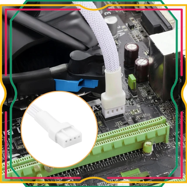 Alt view image 7 of 7 - 2 Pcs PC Fan Extension Cable, PC Chassis Channel Fan Motherboard 2510 4P Male to 1Pcs 2510 4P Female Fans Adaptor Cable for Computer Case & CPU Cooling Fans, White (27cm/10.6 in)