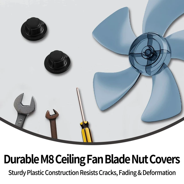 Alt view image 2 of 7 - 2PCS Fan Parts Blade Covers and Screw Knobs M8x1.5mm Hole for 16" Table Floor and Ceiling Fans General Replacement Accessories for Fan Blades Cover Fixing and Mounting Screws