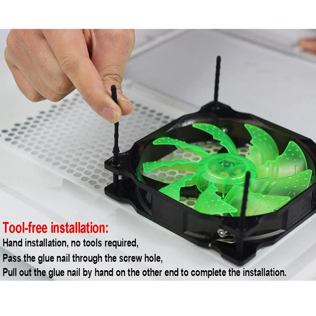 Alt view image 5 of 7 - 20PCS PC Case Fans Computer Cooling Fan Mount Screws, CPU Fan Mounting Pin Rivet Black Soft Rubber Reducing Noise Anti-Vibration Screws 65mm / 2.56in
