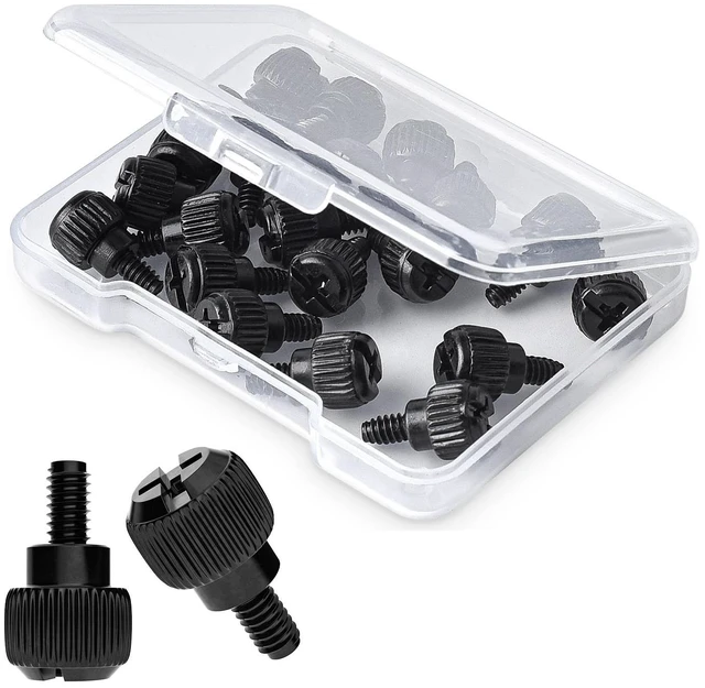 Main image of 20x Computer Case Thumb Screws,6-32x6 M3.5 PC Case Screws for Desktop Computer Case Cover Hard Drives Power Supply PCI Slots 6-32 Thread Screws Black