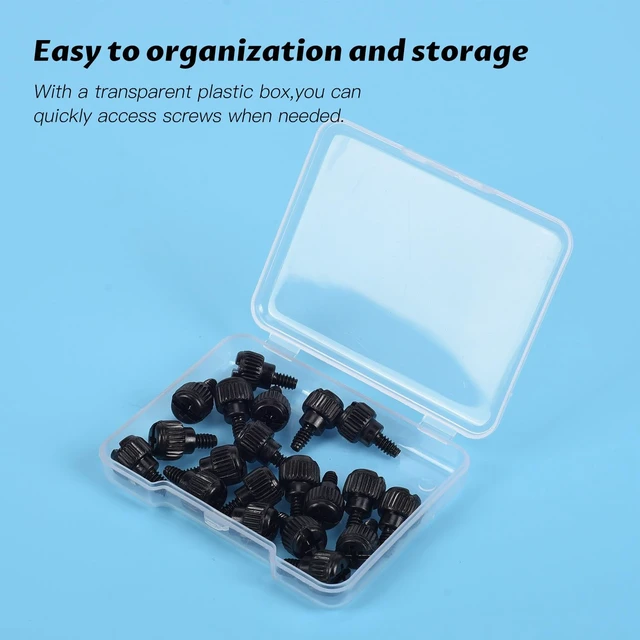 Alt view image 5 of 6 - 20x Computer Case Thumb Screws,6-32x6 M3.5 PC Case Screws for Desktop Computer Case Cover Hard Drives Power Supply PCI Slots 6-32 Thread Screws Black