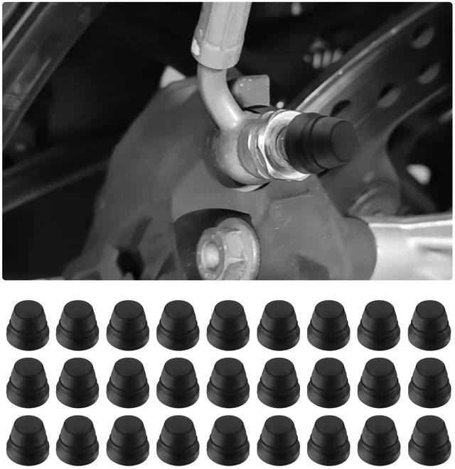 Main image of 30PCS Car Disc Brake Bleeder Caps,Waterproof Dustproof Rubber Grease Fitting Caps,Universal Zerk Fitting Cap Car Accessories for Most Cars Trucks Motorcycles (30PCS)