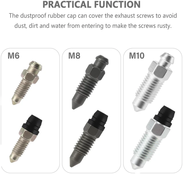 Alt view image 4 of 7 - 30PCS Car Disc Brake Bleeder Caps,Waterproof Dustproof Rubber Grease Fitting Caps,Universal Zerk Fitting Cap Car Accessories for Most Cars Trucks Motorcycles (30PCS)