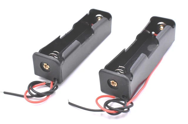 Alt view image 2 of 3 - Pack of 8 Wire Lead Battery Storage Box Case Holder for 18650 Button Top Single Battery