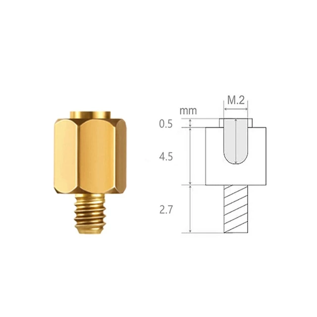 Alt view image 5 of 6 - Brass M.2 SSD mounting Screw kit for ASUS Motherboards