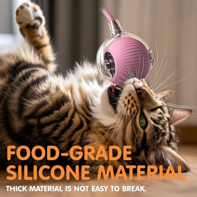 Alt view image 5 of 7 - Durable Interactive Cat Toys for Indoor Cats (Pink, 01) | Smart Automatic Cat Chase Ball Toy, Upgraded Speedy Tail Kitten Toy for Bored Indoor Adult Pets