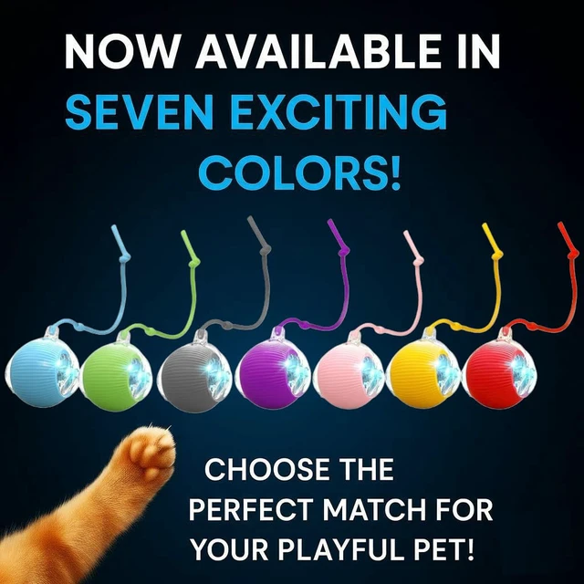 Alt view image 5 of 7 - Purrmitive 2026 Durable Interactive Cat Toys for Indoor Cats, Dog Toys Ball, Rolling Pet Ball, Smart Automatic Cat Chase Balls Toy, Interactive Dog Toys Speedy Tail,Kitten & Cat Toys Interactive (Red)