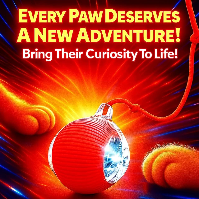 Alt view image 6 of 7 - Purrmitive 2026 Durable Interactive Cat Toys for Indoor Cats, Dog Toys Ball, Rolling Pet Ball, Smart Automatic Cat Chase Balls Toy, Interactive Dog Toys Speedy Tail,Kitten & Cat Toys Interactive (Red)