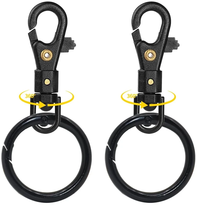 Main image of Y0 Easy Keychains Keys Holder Small Lobster Claw, Lightweight Durable Buckle 360° Swivel Quick-Release Keyring Clip Art Crafts for Seniors Women Men 2 pack