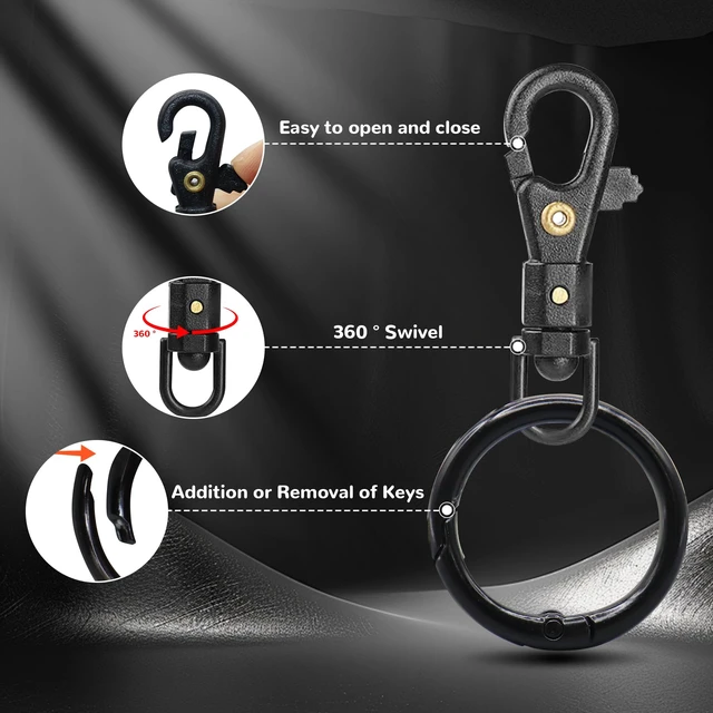 Alt view image 2 of 7 - Y0 Easy Keychains Keys Holder Small Lobster Claw, Lightweight Durable Buckle 360° Swivel Quick-Release Keyring Clip Art Crafts for Seniors Women Men 2 pack