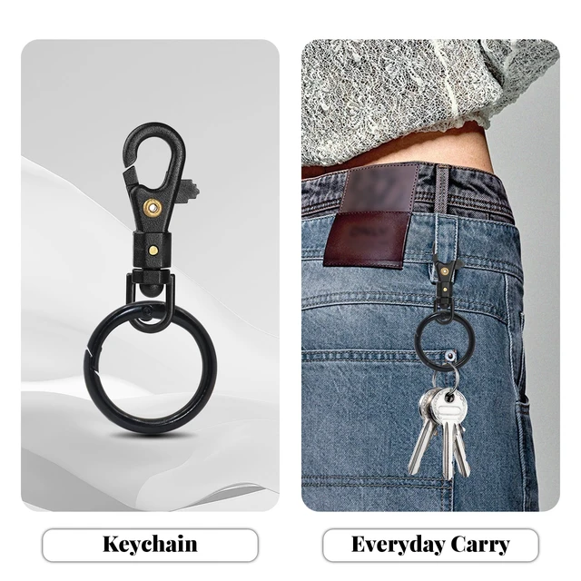 Alt view image 5 of 7 - Y0 Easy Keychains Keys Holder Small Lobster Claw, Lightweight Durable Buckle 360° Swivel Quick-Release Keyring Clip Art Crafts for Seniors Women Men 2 pack