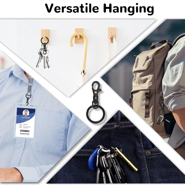 Alt view image 7 of 7 - Y0 Easy Keychains Keys Holder Small Lobster Claw, Lightweight Durable Buckle 360° Swivel Quick-Release Keyring Clip Art Crafts for Seniors Women Men 2 pack