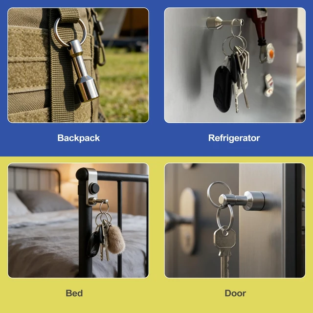Alt view image 6 of 6 - 2 Pack Quick Release Keychain, Secure Snap Lock Key Ring for Daily Use, Purse Charm & Handbag Accessory