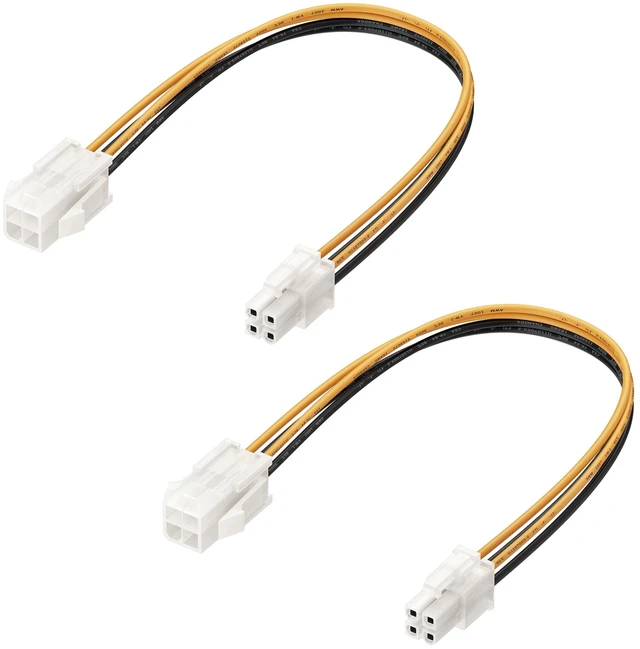 Main image of 2-Pack ATX 4-Pin CPU Extension Cable, 8 inches | Power Supply Extension Cable, ATX 4-Pin CPU Extension, Power Supply Cable
