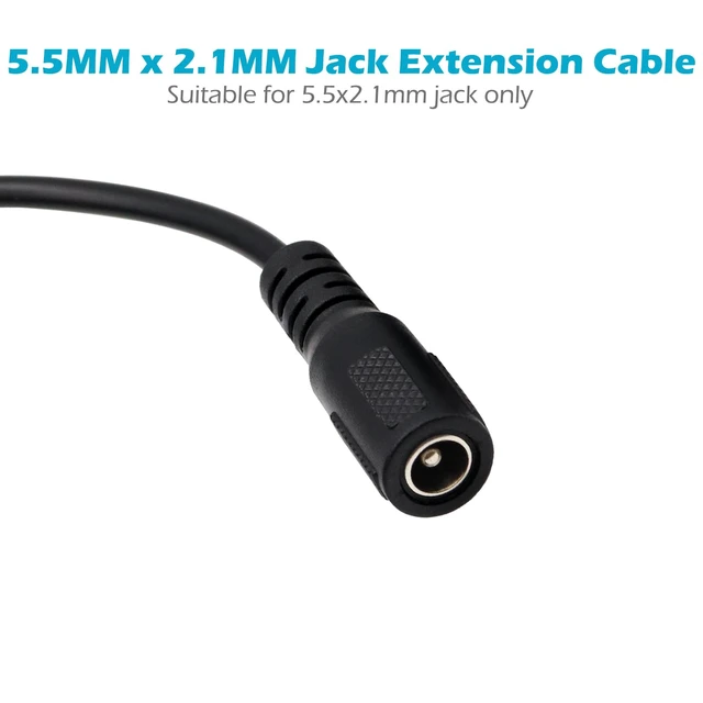 Alt view image 3 of 4 - DC Power Extension Cable, 5.5mm x 2.1mm Extension Cord, 6FT Male to Female Plug Jack Power Supply Adapter Cable for CCTV Surveillance Security Camera LED Strip